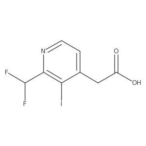 2-(Difluoromethyl)-3-iodopyridine-4-acetic acid Structure