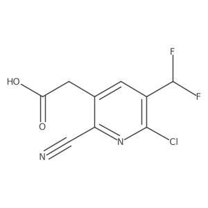 2-(6-Chloro-2-cyano-5-(difluoromethyl)pyridin-3-yl)acetic acid Structure