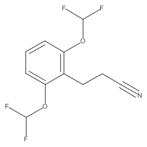 (2,6-Bis(difluoromethoxy)phenyl)propanenitrile Structure