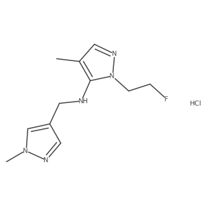 2-(2-fluoroethyl)-4-methyl-N-[(1-methylpyrazol-4-yl)methyl]pyrazol-3-amine;hydrochloride结构式