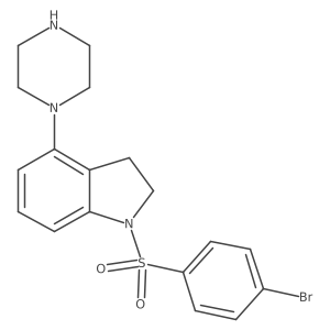 1-(4-Bromophenyl)sulfonyl-4-piperazin-1-yl-2,3-dihydroindole Structure