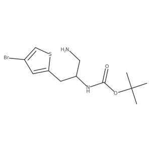 tert-butyl N-[1-amino-3-(4-bromothiophen-2-yl)propan-2-yl]carbamate结构式