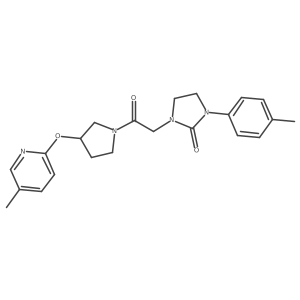 1-(2-(3-((5-Methylpyridin-2-yl)oxy)pyrrolidin-1-yl)-2-oxoethyl)-3-(p-tolyl)imidazolidin-2-one Structure