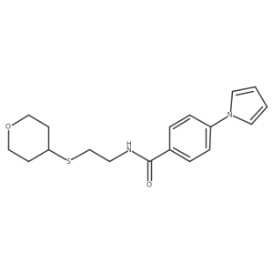4-(1H-pyrrol-1-yl)-N-(2-((tetrahydro-2H-pyran-4-yl)thio)ethyl)benzamide Structure