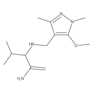 2-{[(5-methoxy-1,3-dimethyl-1H-pyrazol-4-yl)methyl]amino}-3-methylbutanamide结构式
