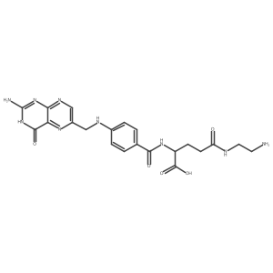 N2-(4-(((2-Amino-4-oxo-4,8-dihydropteridin-6-yl)methyl)amino)benzoyl)-N5-(2-aminoethyl)-L-glutamine Structure
