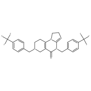 4,7-Bis(4-(trifluoromethyl)benzyl)-1,2,6,7,8,9-hexahydroimidazo[1,2-a]pyrido[3,4-e]pyrimidin-5(4H)-one结构式