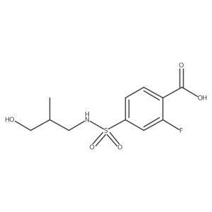 Benzoic acid, 2-fluoro-4-[[(3-hydroxy-2-methylpropyl)amino]sulfonyl]- Structure