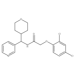 2-(2,4-dichlorophenoxy)-N-(pyridin-3-yl(tetrahydro-2H-pyran-4-yl)methyl)acetamide Structure