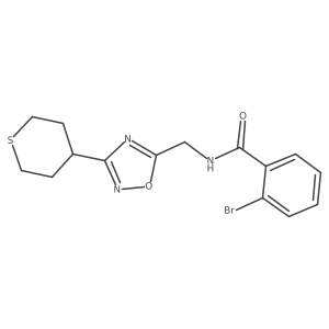 2-bromo-N-((3-(tetrahydro-2H-thiopyran-4-yl)-1,2,4-oxadiazol-5-yl)methyl)benzamide Structure