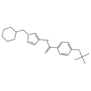 N-(1-((tetrahydro-2H-pyran-2-yl)methyl)-1H-pyrazol-4-yl)-4-(trifluoromethoxy)benzamide Structure