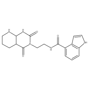 N-[2-(2,4-dioxo-4a,5,6,7,8,8a-hexahydro-1H-pyrido[2,3-d]pyrimidin-3-yl)ethyl]-1H-indole-4-carboxamide结构式
