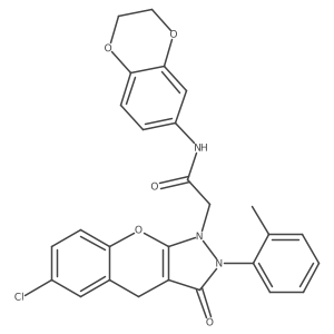 2-(6-chloro-3-oxo-2-(o-tolyl)-2,3-dihydrochromeno[2,3-c]pyrazol-1(4H)-yl)-N-(2,3-dihydrobenzo[b][1,4]dioxin-6-yl)acetamide Structure