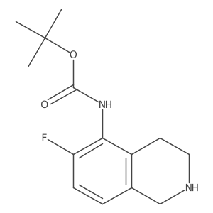 tert-Butyl N-(6-fluoro-1,2,3,4-tetrahydroisoquinolin-5-yl)carbamate结构式