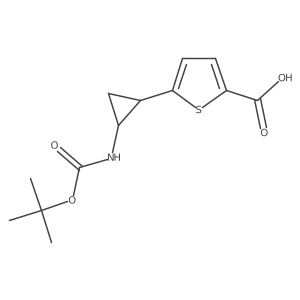 5-[trans-2-{[(tert-Butoxy)carbonyl]amino}cyclopropyl]thiophene-2-carboxylic acid结构式
