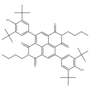 2,7-Dibutyl-4,9-bis(3,5-di-tert-butyl-4-hydroxyphenyl)benzo[lmn][3,8]phenanthroline-1,3,6,8(2H,7H)-tetraone结构式