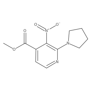 Methyl 3-nitro-2-(pyrrolidin-1-yl)pyridine-4-carboxylate结构式