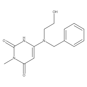 6-[Benzyl(2-hydroxyethyl)amino]-3-methyl-1,2,3,4-tetrahydropyrimidine-2,4-dione Structure