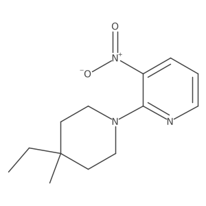 2-(4-Ethyl-4-methylpiperidin-1-yl)-3-nitropyridine结构式