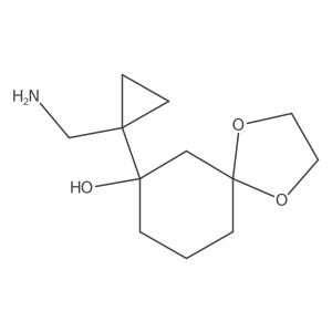 7-[1-(Aminomethyl)cyclopropyl]-1,4-dioxaspiro[4.5]decan-7-ol结构式