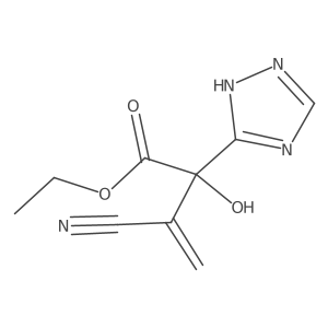 ethyl 3-cyano-2-hydroxy-2-(1H-1,2,4-triazol-5-yl)but-3-enoate结构式