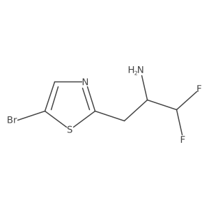 3-(5-Bromo-1,3-thiazol-2-yl)-1,1-difluoropropan-2-amine结构式
