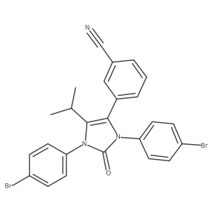 3-(1,3-Bis(4-bromophenyl)-5-isopropyl-2-oxo-2,3-dihydro-1H-imidazol-4-yl)benzonitrile结构式