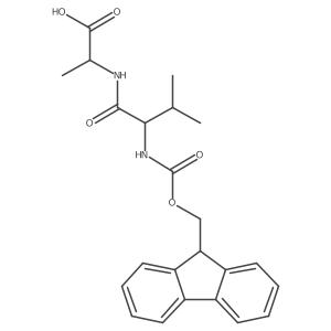 (2R)-2-[[(2S)-2-(9H-fluoren-9-ylmethoxycarbonylamino)-3-methylbutanoyl]amino]propanoic acid Structure
