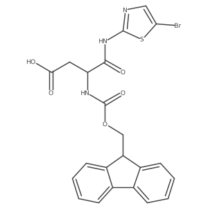 3-[(5-bromo-1,3-thiazol-2-yl)carbamoyl]-3-({[(9H-fluoren-9-yl)methoxy]carbonyl}amino)propanoic acid结构式