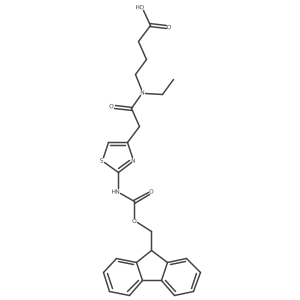 4-{N-ethyl-2-[2-({[(9H-fluoren-9-yl)methoxy]carbonyl}amino)-1,3-thiazol-4-yl]acetamido}butanoic acid Structure