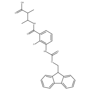 3-{[3-({[(9H-fluoren-9-yl)methoxy]carbonyl}amino)-2-fluorophenyl]formamido}-2-methylbutanoic acid结构式