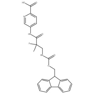 5-[3-({[(9H-fluoren-9-yl)methoxy]carbonyl}amino)-2,2-difluoropropanamido]pyridine-2-carboxylic acid结构式