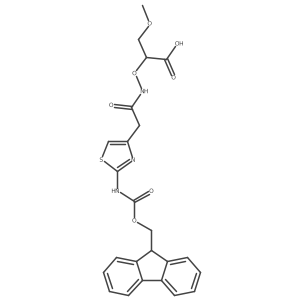 2-({2-[2-({[(9H-fluoren-9-yl)methoxy]carbonyl}amino)-1,3-thiazol-4-yl]acetamido}oxy)-3-methoxypropanoic acid Structure