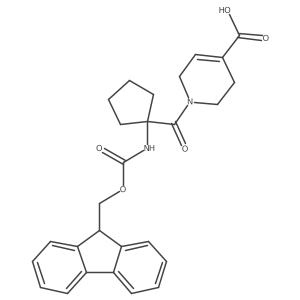 1-[1-({[(9H-fluoren-9-yl)methoxy]carbonyl}amino)cyclopentanecarbonyl]-1,2,3,6-tetrahydropyridine-4-carboxylic acid结构式