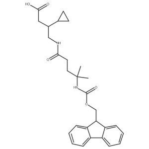 3-cyclopropyl-4-[4-({[(9H-fluoren-9-yl)methoxy]carbonyl}amino)-4-methylpentanamido]butanoic acid Structure