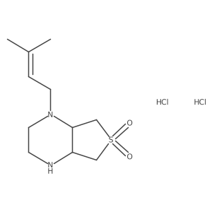 (4aR,7aS)-1-(3-methylbut-2-en-1-yl)octahydrothieno[3,4-b]pyrazine 6,6-dioxide dihydrochloride结构式