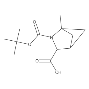 2-(Tert-butoxycarbonyl)-1-methyl-2-azabicyclo[2.1.1]hexane-3-carboxylic acid结构式