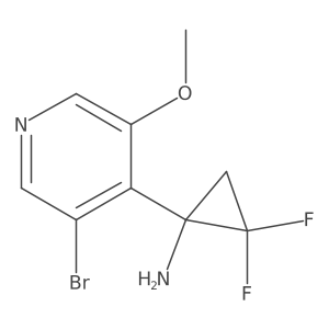 1-(3-Bromo-5-methoxypyridin-4-yl)-2,2-difluorocyclopropan-1-amine结构式