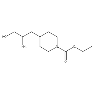 Ethyl 4-(2-amino-3-hydroxypropyl)piperidine-1-carboxylate结构式