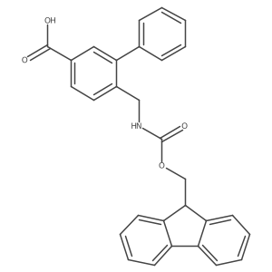4-[({[(9H-fluoren-9-yl)methoxy]carbonyl}amino)methyl]-3-phenylbenzoic acid结构式
