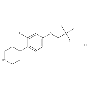 4-(2-Fluoro-4-(2,2,2-trifluoroethoxy)phenyl)piperidine hydrochloride结构式