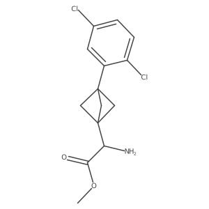 Methyl 2-amino-2-[3-(2,5-dichlorophenyl)-1-bicyclo[1.1.1]pentanyl]acetate结构式