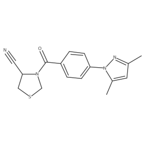 (4R)-3-[4-(3,5-Dimethylpyrazol-1-yl)benzoyl]-1,3-thiazolidine-4-carbonitrile结构式