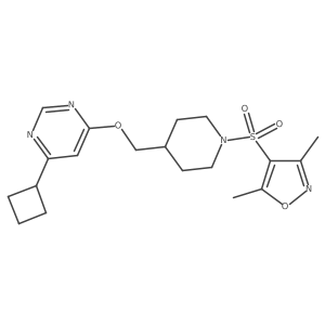 4-((4-(((6-Cyclobutylpyrimidin-4-yl)oxy)methyl)piperidin-1-yl)sulfonyl)-3,5-dimethylisoxazole Structure