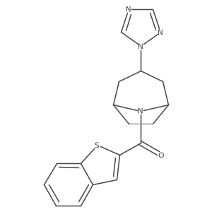 8-(1-benzothiophene-2-carbonyl)-3-(1H-1,2,4-triazol-1-yl)-8-azabicyclo[3.2.1]octane结构式