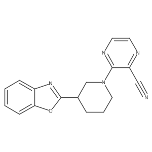 3-[3-(1,3-Benzoxazol-2-yl)piperidin-1-yl]pyrazine-2-carbonitrile Structure