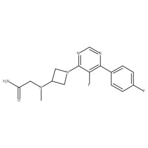 2-({1-[5-Fluoro-6-(4-fluorophenyl)pyrimidin-4-yl]azetidin-3-yl}(methyl)amino)acetamide Structure