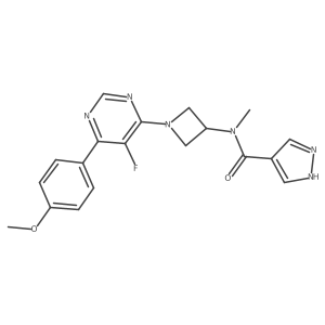 N-{1-[5-fluoro-6-(4-methoxyphenyl)pyrimidin-4-yl]azetidin-3-yl}-N-methyl-1H-pyrazole-4-carboxamide Structure
