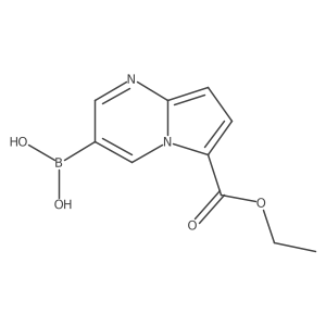 3-Bronic acid-pyrrolo[1,2-a]pyrimidine-6-carboxylic acid ethyl ester结构式