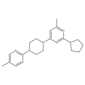4-Methyl-6-[4-(5-methylpyrimidin-2-yl)piperazin-1-yl]-2-(pyrrolidin-1-yl)pyrimidine Structure